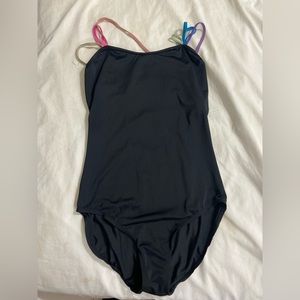 BALLET leotard black with multicolor straps